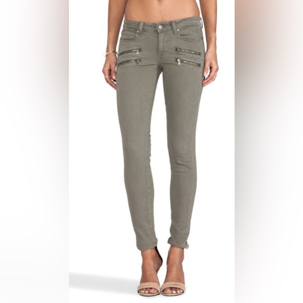 PAIGE Skinny Jeans with Zipper Accents